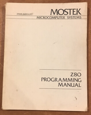 MOSTEK Z80 F8 3870 Programmierhandbuch MICROCOMPUTING SYSTEMS (vorläufig)