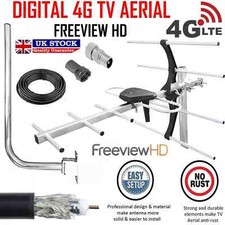 4G DIGITAL TV AERIAL KIT FREEVIEW AND HD FOR INDOOR OUTDOOR OR LOFT INSTALLATION