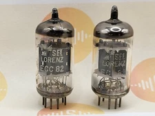 2x Philips ECC82 12AU7 Short Plates Lorenz Label - Heerlen, NL 1968/70 - Strong