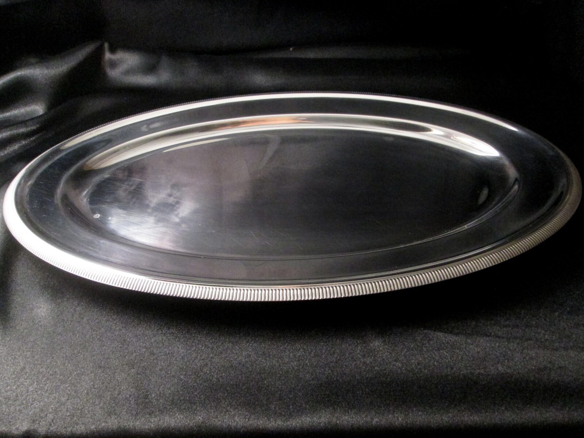 Grand Plat Ovale De Service En Inox Letang & Rémy - Argenté - Occasion