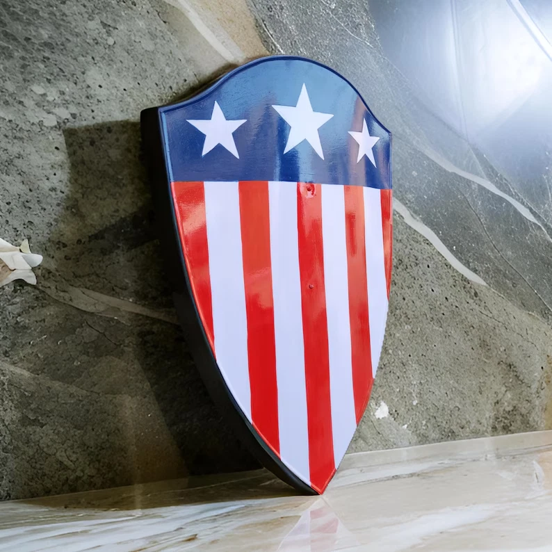 Capitán América Star Shield - Réplica de superhéroe estilo película para cosplay, exhibición Foto 3 de 4