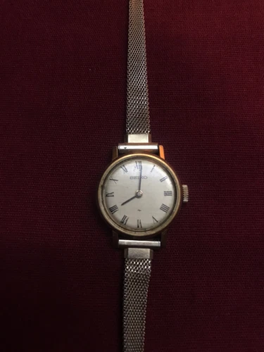 VINTAGE WOMENS SEIKO WIND-UP 10K GOLD FILLED WATCH WORKS PERFECTLY