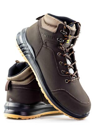 ブーツジャック　action company Mens Nubuck Action Leather Lace Up Steel Toe Safety Work