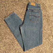 Vintage 1990s LEE Womens Jeans SIZE 11 LONG Straight Leg Denim Cotton USA Made