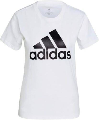 Adidas Women's Essentials Tee WHITE W/ BLACK LOGO . SIZE XL