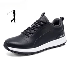 Waterproof Men‘s Golf Shoes Non-slip Golf Training Shoes Lace Up Sneakers