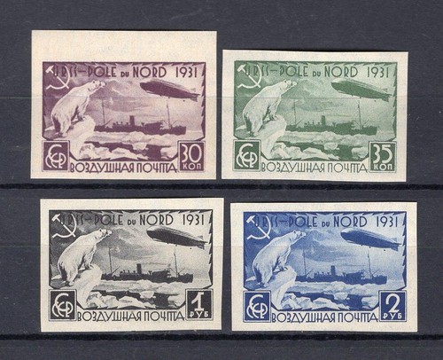 RUSSLAND BJ 1931,SC C26-29,MI 402B-05B,MNH,ZEPPELIN,EISBÄR,NORDPOL