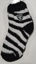 NFL Las Vegas Raiders Fuzzy Soft Socks, New (Candy Cane)