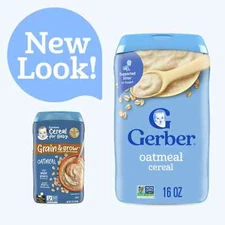 Gerber Stage1 Baby Food, Baby Oatmeal Cereal,8g Whole Grains, Infant Cereal 16oz