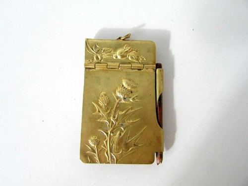 ANTIQUE ART NOUVEAU GOLD FILLED CHATELAINE DANCE CARD NOTEPAD