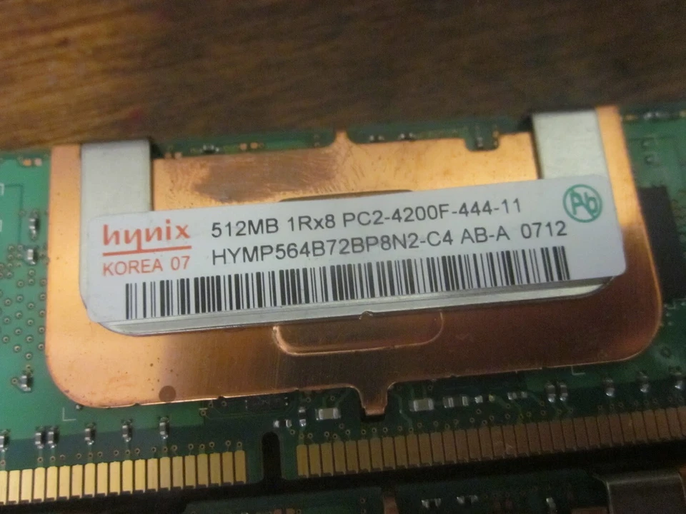 Lot of 4 Hynix 512MB (Total: 2GB) PC2-4200F-444-11 Server Memory - Works Great - Image 2 of 2