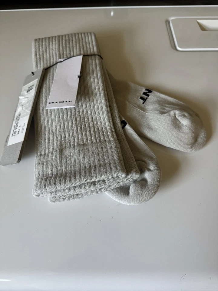 Meias longas Rick Owens DRKSHDW com nervuras pérola preta tamanho 3 novas com etiquetas - Imagem 4 de 4
