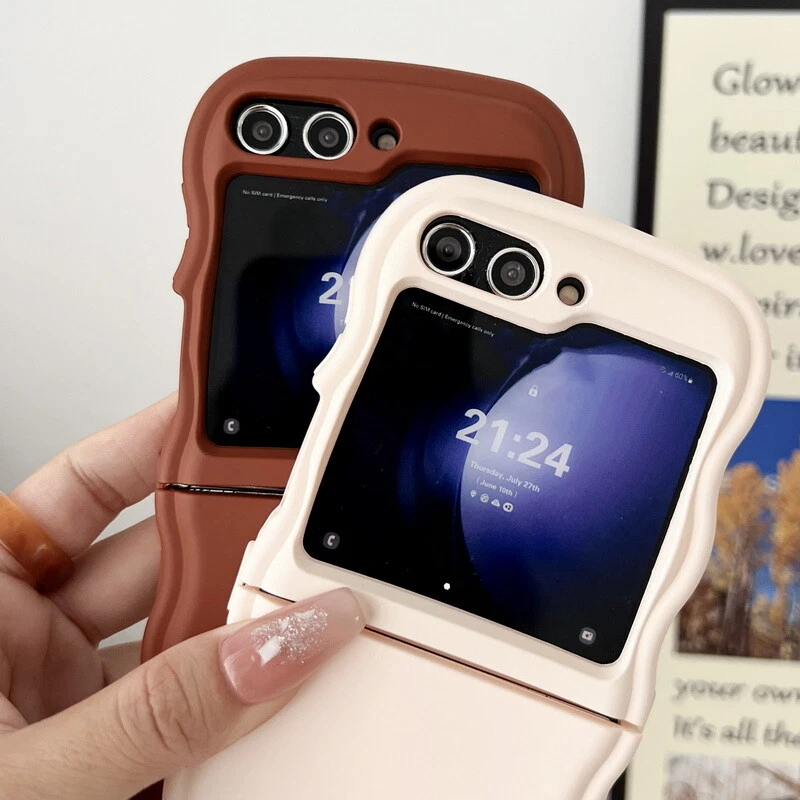 Phone Case For Samsung Galaxy Z Flip5 Flip4 Flip3 Wave Shockproof TPU Soft Cover