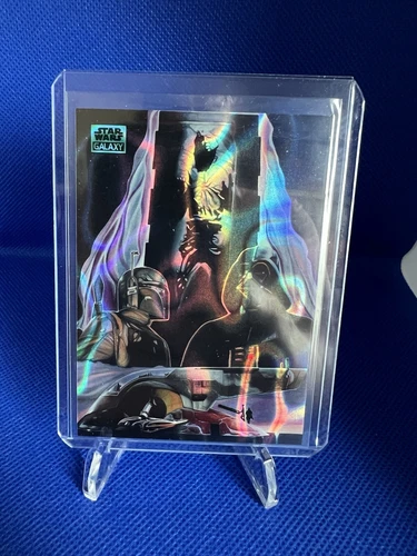 2024 Topps Star Wars Galaxy Chrome Boba Fett’s Prize #32 Blue Refractor /175