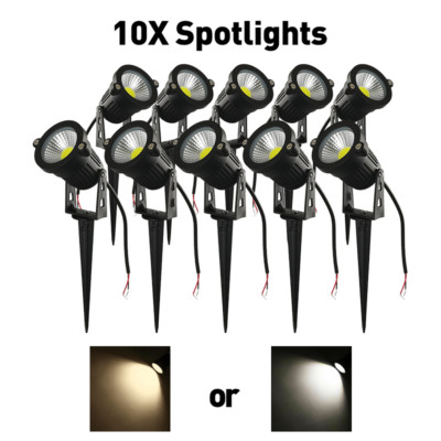 10X 12V Spotlights COB 5W Backyard Landscape Waterproof Spot Lamps Hardwired