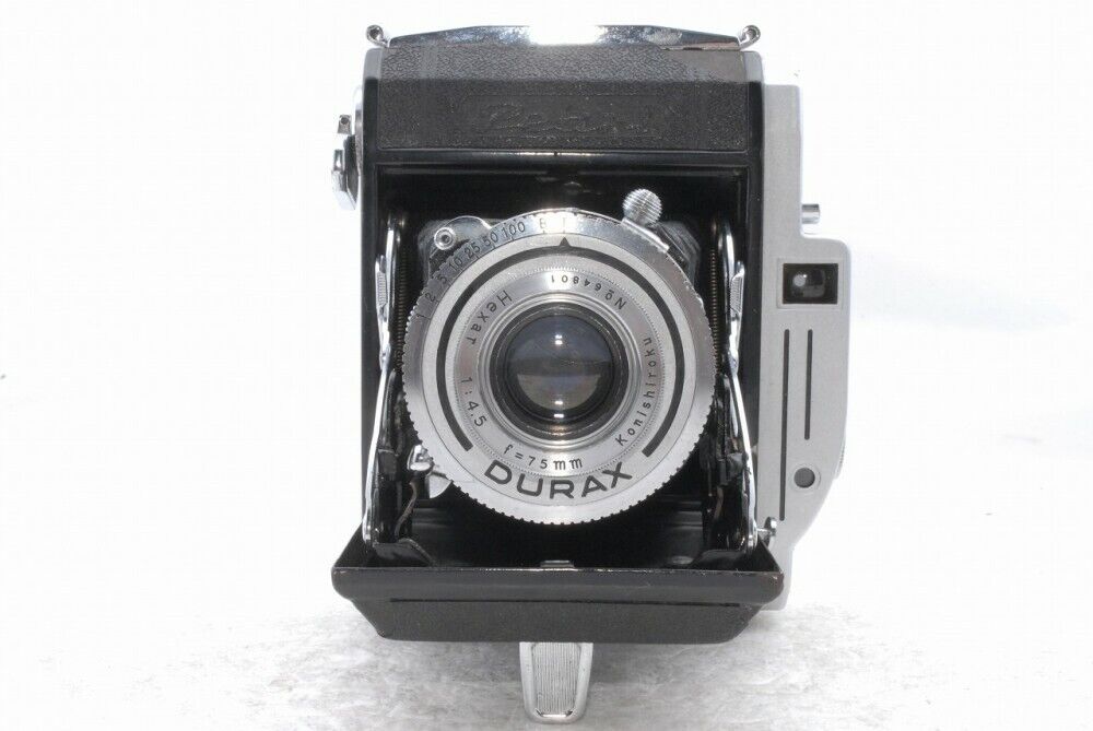 *Read Konishiroku Pearl Film folding Camera Hexar 75mm f/4.5 f 4.5 Lens *KP723 Najnowsze produkty wysyłkowe