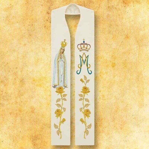 Stola ricamata "Madonna di Fatima" - 第 1/1 張圖片