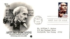 US FDC First Day Cover 1989 Arturo Toscanini Renowned Symphony Conductor