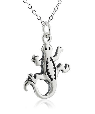 Sterling Silver Gecko Lizard Necklace