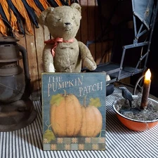 FOLK ART VINTAGE PRIMITIVE RETRO STYLE HALL0WEEN THE PUMPKIN PATCH SIGN