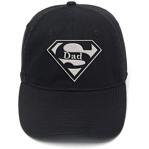 Baseball Cap Flock Printing Super Dad Washed Cotton Adjustable Baseball Hat - product listing photo