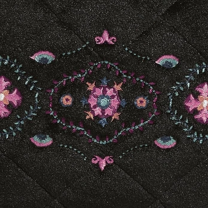 New Vera Bradley boho Crossbody handBag purse Black floral shoulder bag paisley - Image 4 of 4