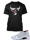 Men Bull Tee Shirt to Complement  Jordan 14 Desert Sand Graphic Sneaker Big Tall