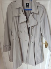 Atmosphere Primark Women's Trench Coat Overcoat Flare Beige Size14 100%polyester
