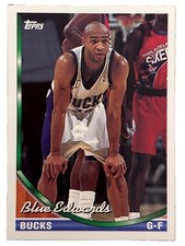 Excellent: Vintage 1993-94 topps Blue Edwards Milwaukee Bucks Trading Card
