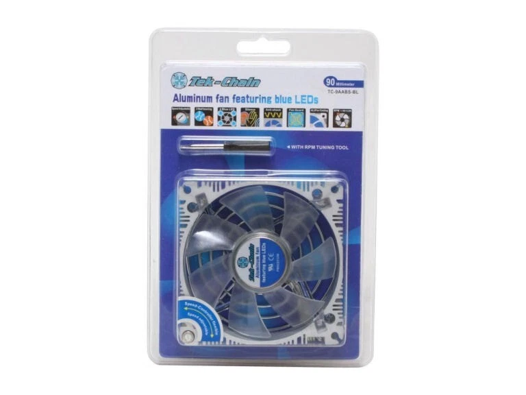 Tek-Chain TC- 9AABS-BL 92mm 4 Blue LED Aluminum Fan - Image 3 of 3