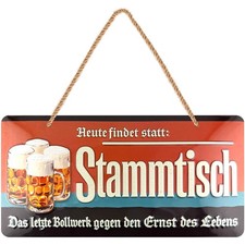 Retro Blechschild Stammtisch, geprägt 16x32 cm