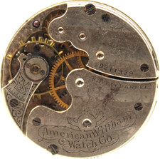1899 WALTHAM POCKET WATCH MOVEMENT 9211339 GRADE: SEASIDE 0s 15j PF2
