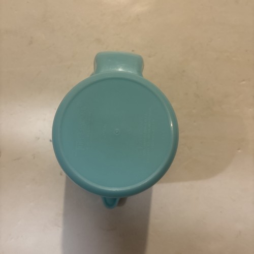 VTG Aqua Blue Lg 5.5" Tupperware Creamer Milk Pitcher Flip Lid 131-2, 625-6 - Picture 3 of 4