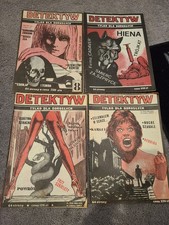 Detektyw Polish Magazines Lot of 4 1988 1989 Horror Crime Suspense Comic Magazin