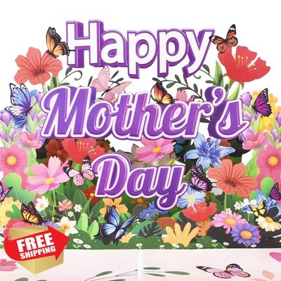 Leopong Mother's Day Card Floral Butterfly Mom Wife Grandm