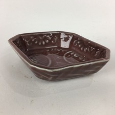 Chinese Porcelain Soy Sauce Dipping Dish Vtg Small Brown Ceramic Shoyuzara PP849