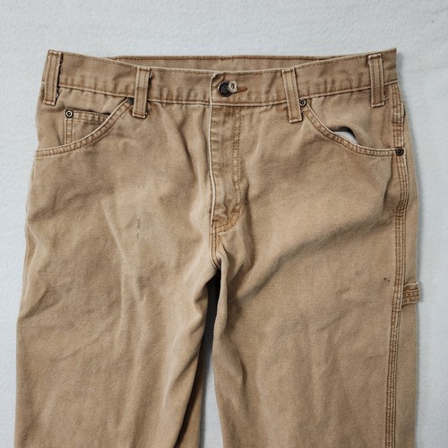 Vintage Y2k Dickies Carpenter Pants Mens 33x32 (32x30) Brown Workwear Utility - Picture 3 of 12