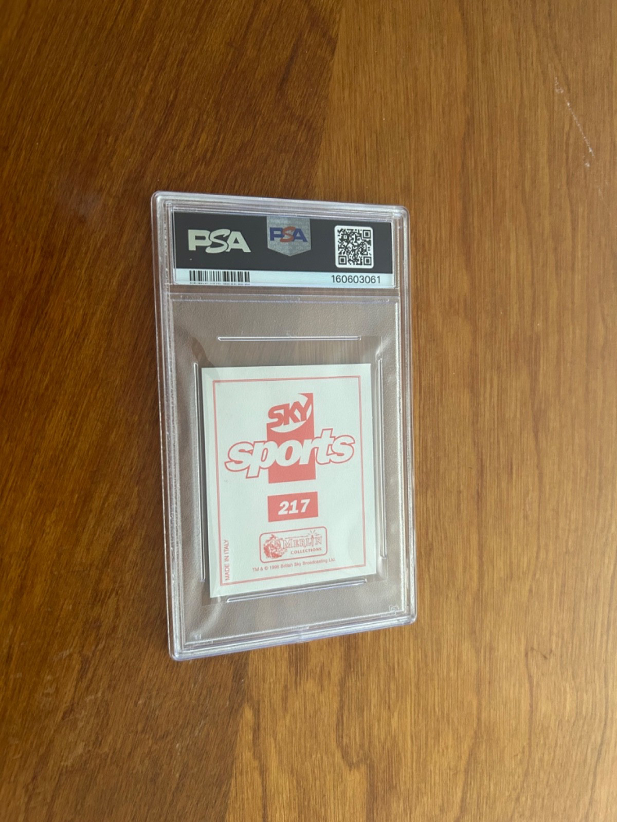 1996 Merlin Sky Sports Foil 217 Mike Tyson PSA 9 Mint HOF Refractor Boxing Card view 2