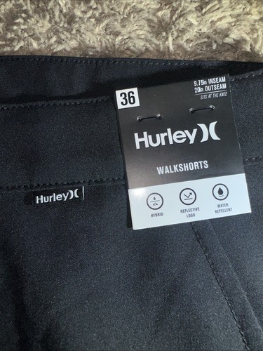Men's Hurley Hybrid Walkshort Shorts Size 36 Black 10" Inseam MSRP $60 - Picture 6 of 8