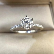 2 CT Round Cut Lab Created Diamond Women's Engagement Ring 14K White Gold Plated