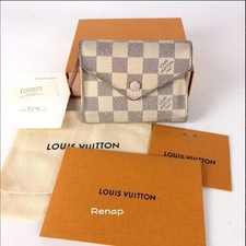 Authentique Portefeuille Louis Vuitton Damier Azur Tri-fold Victorine avec boîte