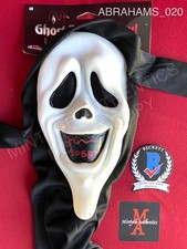 Jon Abrahams signed Ghost Face Fun World Scary Movie mask Beckett COA