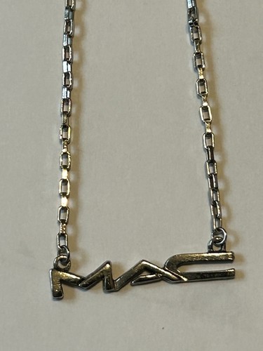 MAC Cosmetics Employee Silver Color Logo Necklace VINTAGE 2000 authentic - Picture 2 of 6