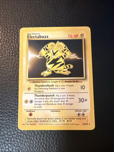 Electabuzz 20/102 Rare Base Set 1999 Vintage Y2 WoTC Pokemon LP+ - Picture 1 of 2