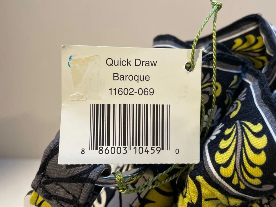 VERA BRADLEY Bandolera Bolso de Hombro Cubo DIBUJO RÁPIDO BARROCO Amarillo Negro Blanco Foto 2 de 4