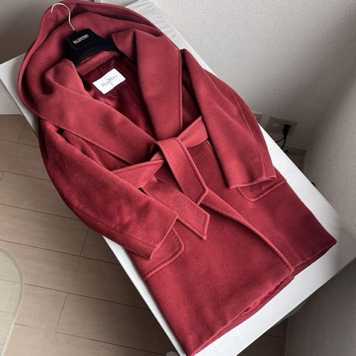 Max Mara Women's White Tag Rialto Iconic Coat Belted Coat 100% Camel Red USA2 - Picture 1 of 24