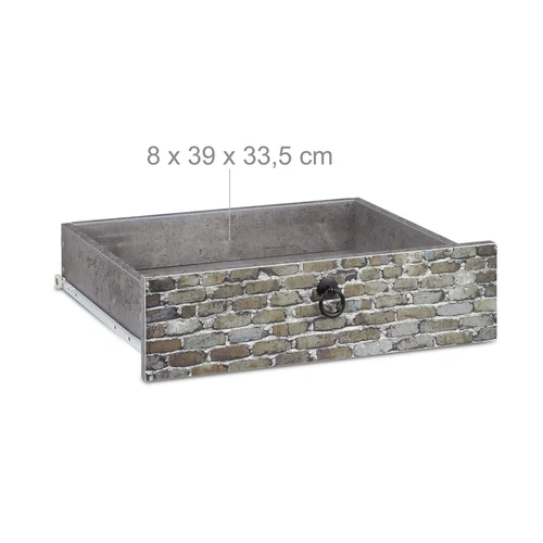 Comoda vintage 4 cajones diseño gris cajonera vintage cómoda industrial 24,5 kg - Imagen 4 de 8
