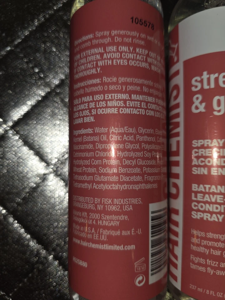 Acondicionador spray Hair Chemist Strength & Growth Batana sin enjuague 8 fl oz lote 2 Foto 3 de 3