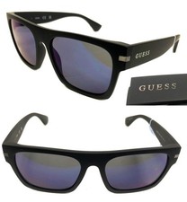 New GUESS GO00012 Matte Black/Blue light mirror Mens Sunglasses 75