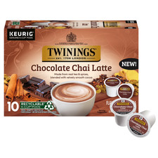 Twinings Caffeinated Tea pods chocolate chai Latte 10 count....